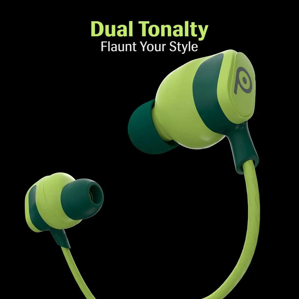 In-Ear Earphone with 12mm Bass Boosted Copper Driver, Type-C Jack & Mic (Green)