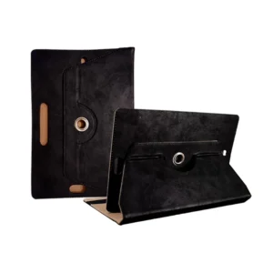 Tab 10.1" Black Premium PU Leather Flip Cover – Multi-Angle Stand