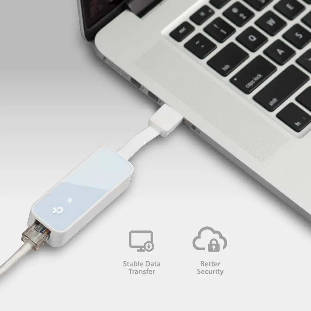 USB 2.0 to 100Mbps Ethernet Network Adapter | Compact & Foldable Cord Design | Plug & Play – White