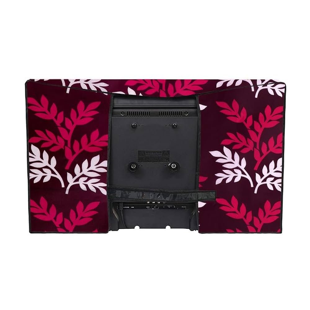 Wine Leaf 24 Inch LED TV Cover – Waterproof & Dustproof PVC Protector with Zipper