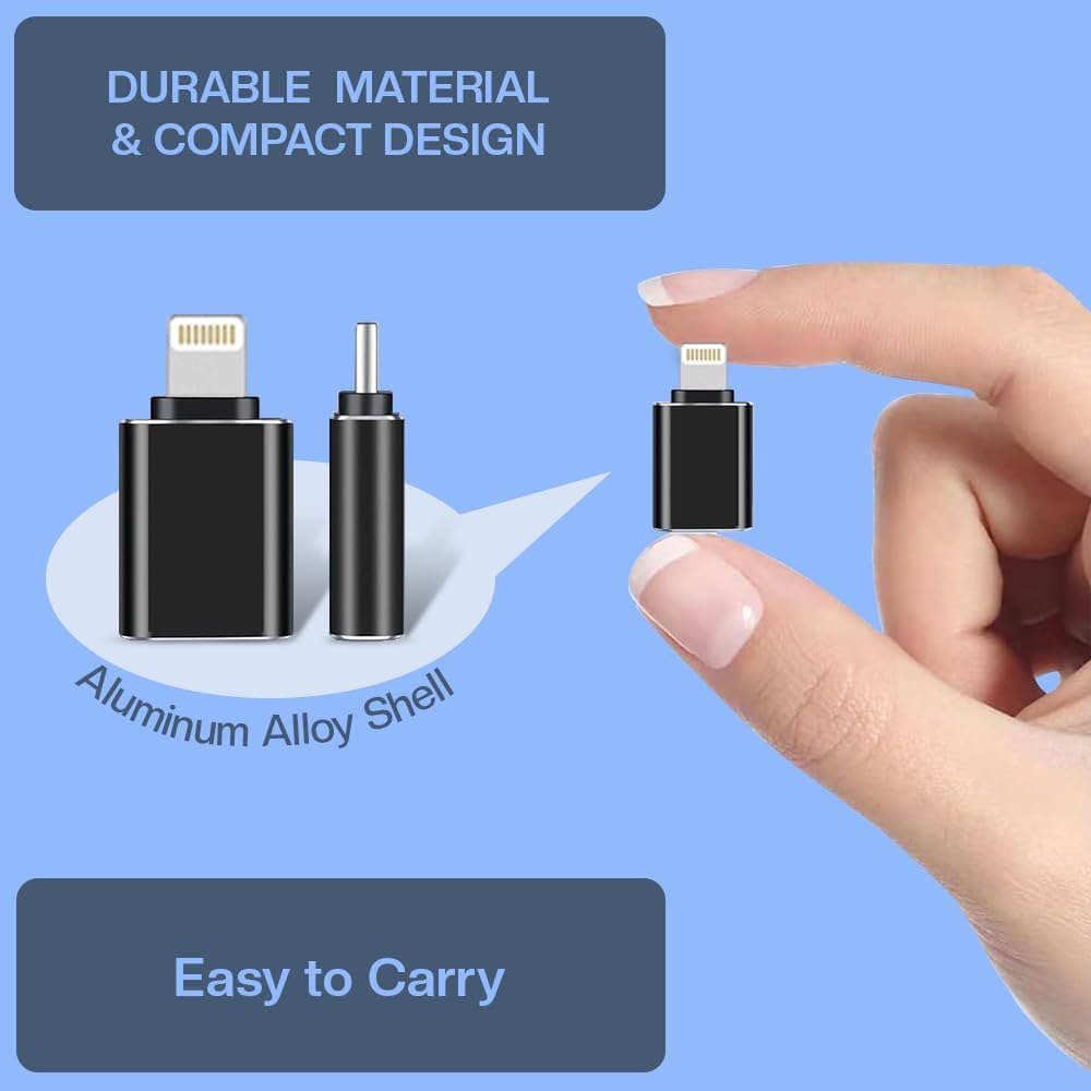 Lightning Male to USB 3.0 A Female OTG Adapter – High-Speed Data Transfer for iPhone, iPad & More