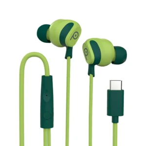 In-Ear Earphone with 12mm Bass Boosted Copper Driver, Type-C Jack & Mic (Green)