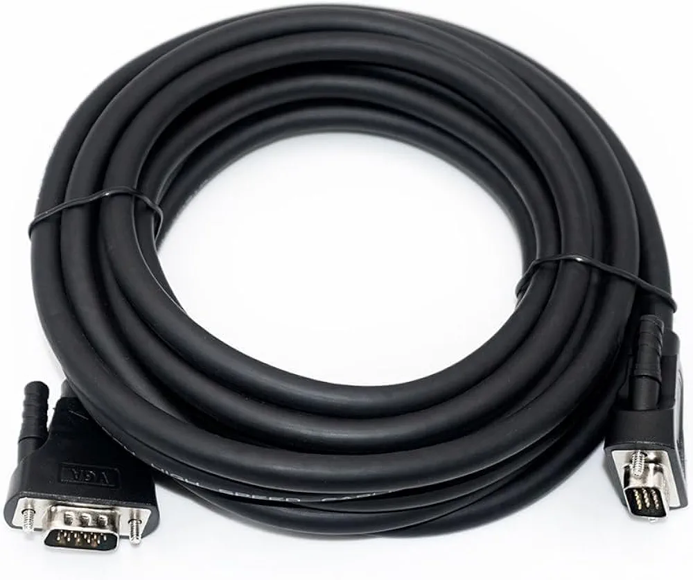 VGA Male-to-Male Monitor Cable | Heavy-Duty SVGA Display Cord | Nickel-Plated Connectors | Compatible with Projector, LCD Monitor & Display Systems (Black)