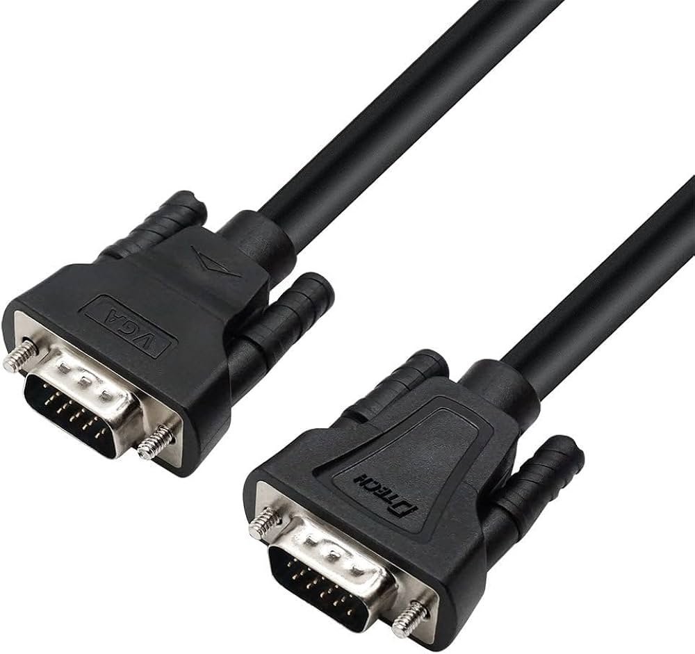 10ft VGA Male-to-Male Cable | Heavy-Duty SVGA Monitor Cord | Nickel-Plated Connectors | EMI & RFI Shielded | Compatible with PC, Laptop, Monitor & Projector