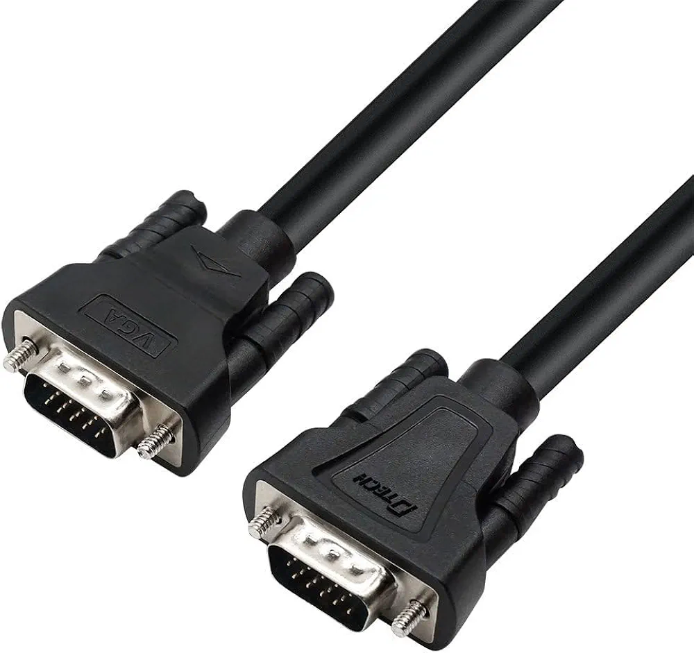 VGA Male-to-Male Monitor Cable | Heavy-Duty SVGA Display Cord | Nickel-Plated Connectors | Compatible with Projector, LCD Monitor & Display Systems (Black)