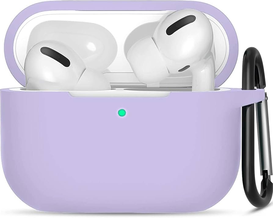 AirPods 4 Gen Case Cover with Keychain (Purple) | Cute Soft Silicone TPU Protective Case | Shockproof Full Body Cover Compatible with AirPods 4th Generation (2024)