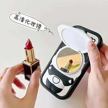 Cute 3D Panda Design Silicone Protective Back Cover Case for iPhone 15 – Shockproof Cartoon Case for Girls, Kids & Men, Black