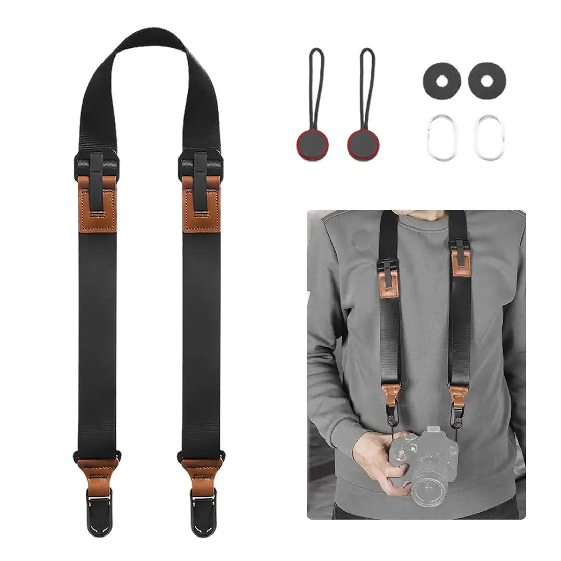 Camera Strap for Mirrorless & DSLR Cameras – Comfortable & Adjustable Neck & Shoulder Sling Strap with Quick Release – Fashion Nylon Webbing Design