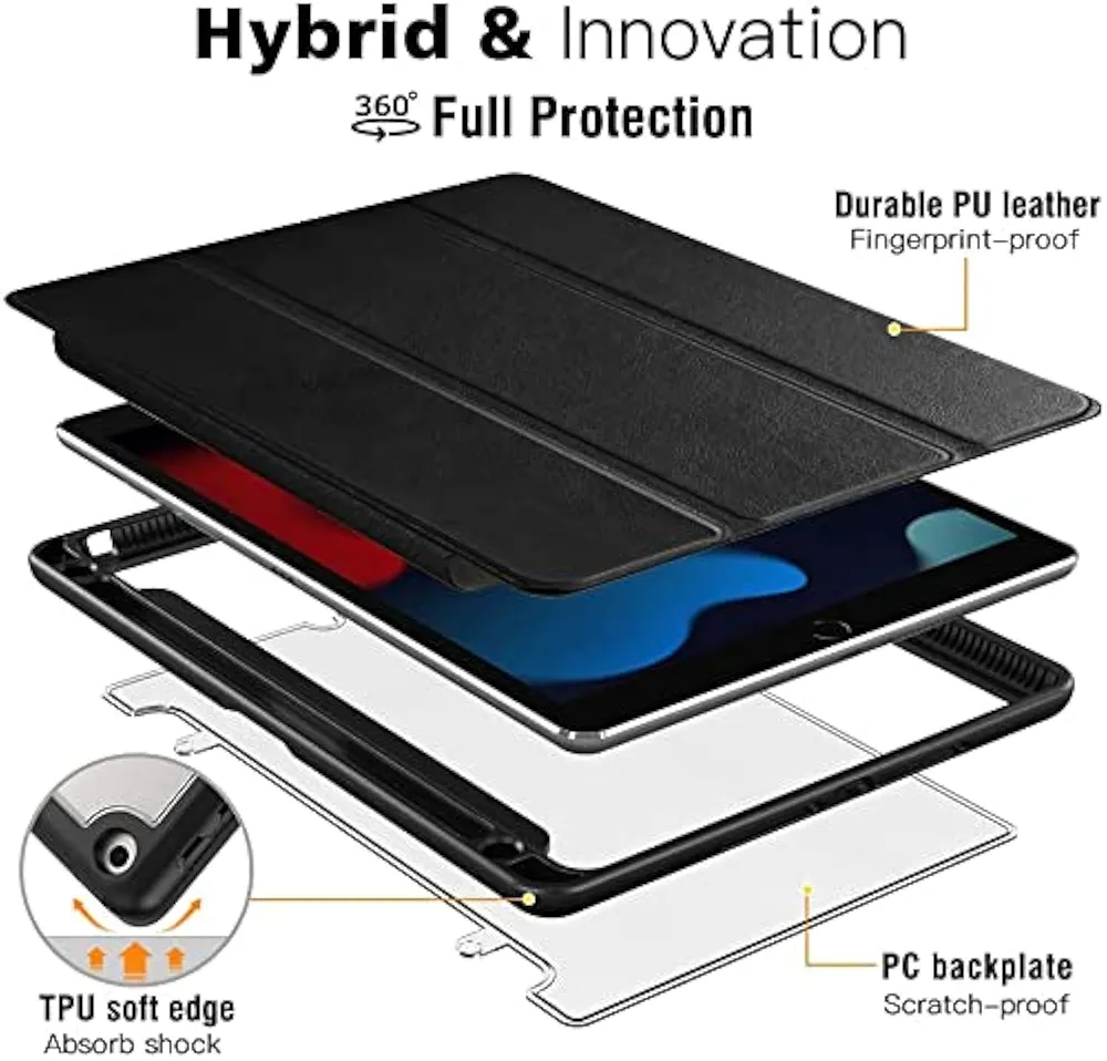 Smart Cover with Transparent Back for iPad 10.2 Inch (2021/2020/2019) – Hibiscus Design
