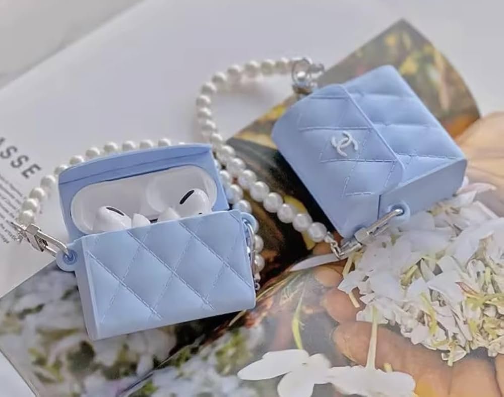 Cute Soft Silicone Pouch Case for AirPods Pro Gen-2 (2022) – 3D Cartoon Animal Character Cover with Keychain, Shockproof & Dustproof Protective Case (Bag Case Sky Blue)