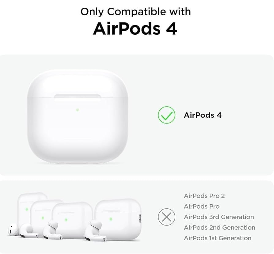 AirPods 4 Case (2024) Clear TPU Cover with Keychain | Soft Silicone Shockproof Protective Case for AirPods 4th Gen (USB-C) | Transparent Anti-Scratch Skin