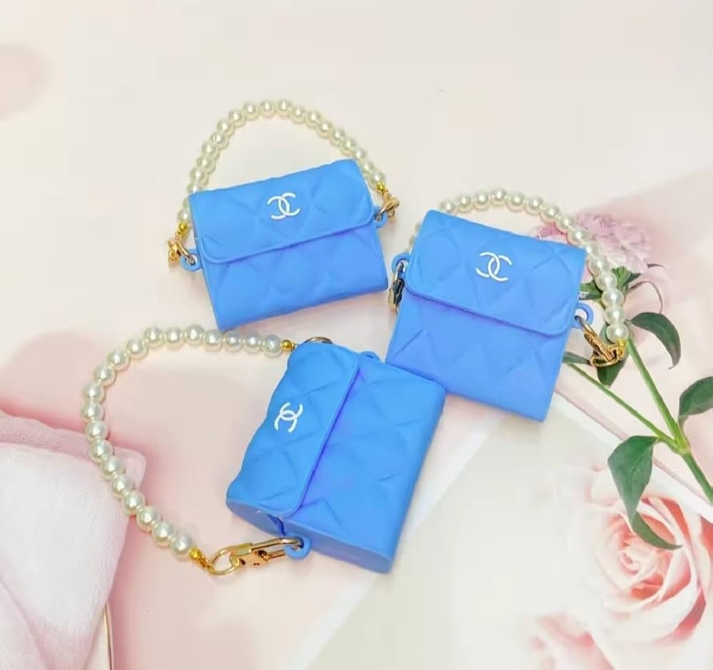 Cute Soft Silicone Pouch Case for AirPods Pro Gen-2 (2022) – 3D Cartoon Animal Character Cover with Keychain, Shockproof & Dustproof Protective Case (Bag Case Sky Blue)