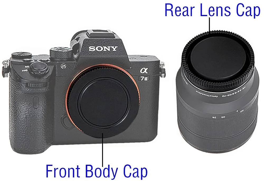 Rear Lens Cap & Camera Body Cap Cover for Sony E-Mount Cameras – Dustproof & Protective (Black)