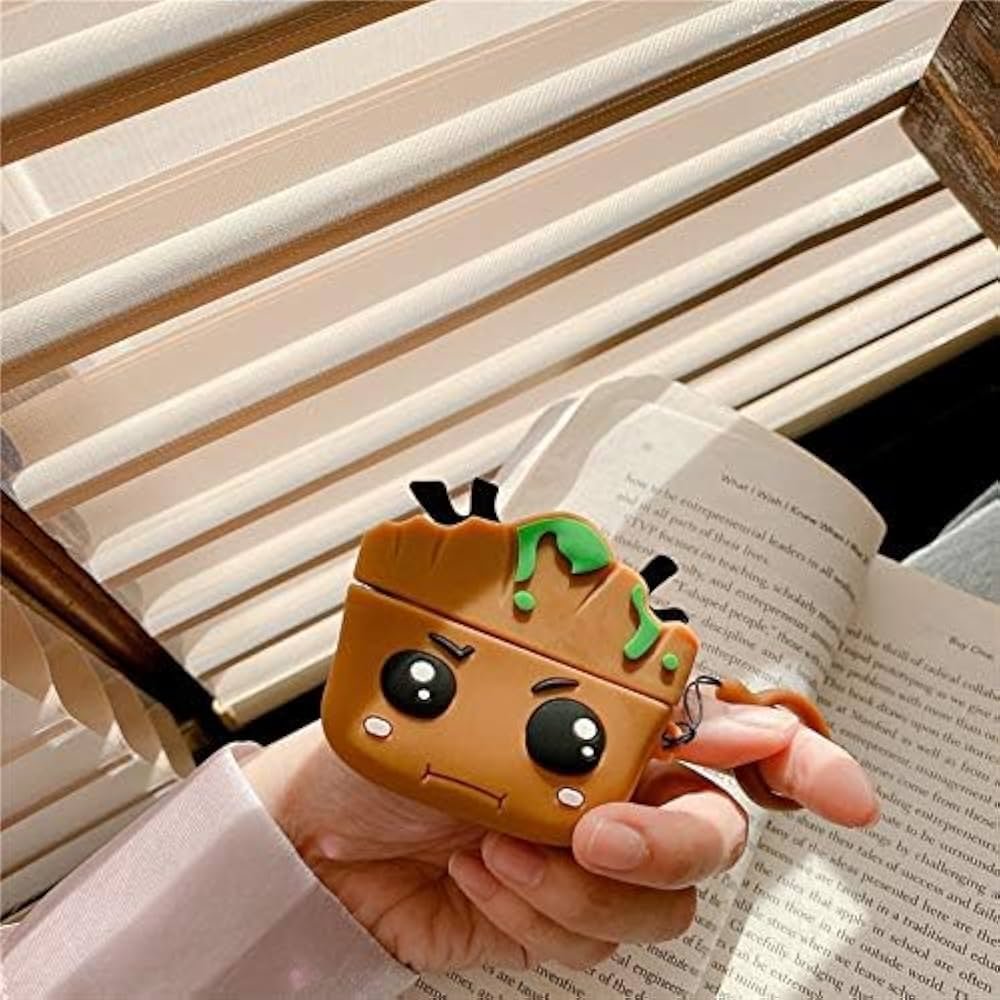 Cute Soft Silicone Pouch Case for AirPods Pro Gen-2 (2022) – 3D Cartoon Animal Character Cover with Keychain, Shockproof & Dustproof Protective Case (Groot)