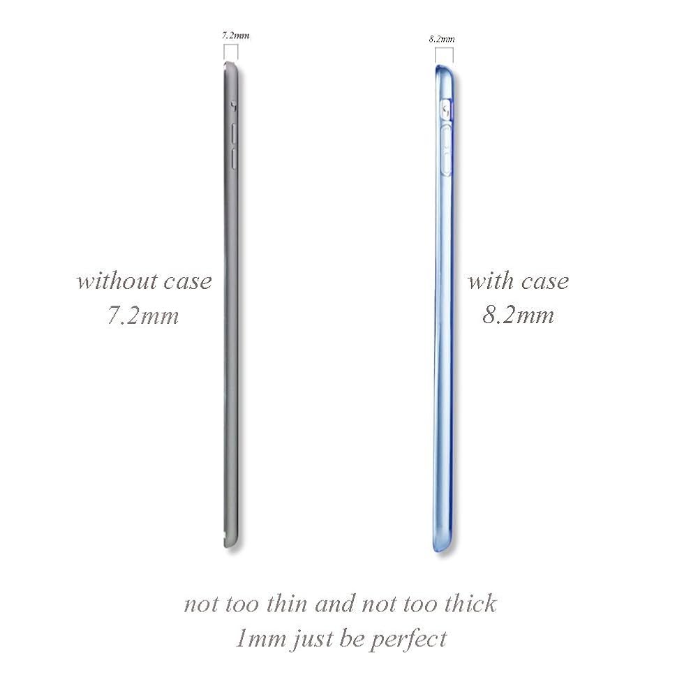 Apple iPad 9.7" (2017/2018) Smart Flip Case Cover – 5th & 6th Gen A1822/A1823/A1893/A1954 – Soft TPU & Silicone, Blue