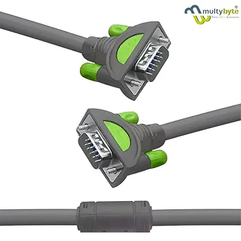 High-Resolution VGA Cable | Gold-Plated Connectors | Supports Up to 1920×1200 | Data Transfer Cable for Laptop to Monitor, Projector & External Display