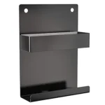 Wall Mount Mobile & Remote Holder – Alloy Steel, Black (Universal Charging Dock & Organizer)