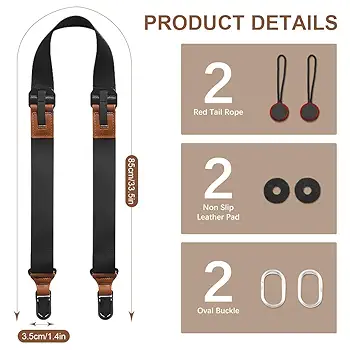 Camera Strap for Mirrorless & DSLR Cameras – Comfortable & Adjustable Neck & Shoulder Sling Strap with Quick Release – Fashion Nylon Webbing Design