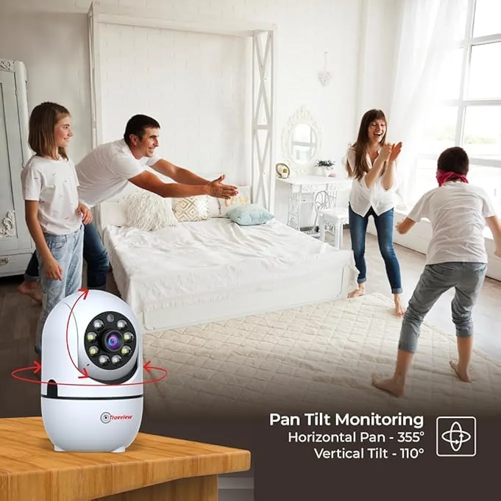 2MP Smart Wi-Fi CCTV Home Security Camera – Pan & Tilt 360°, Color Night Vision, 2-Way Talk, Motion Detect, SD Card & Cloud Support
