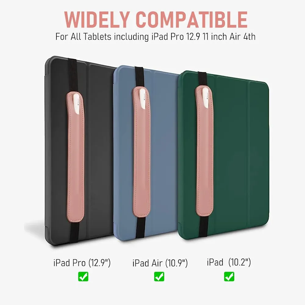 Apple Pencil Cover Sleeve – PU Leather Pouch for 1st & 2nd Generation Apple Pencil, Elastic Holder for iPad & Tablets (Pink)