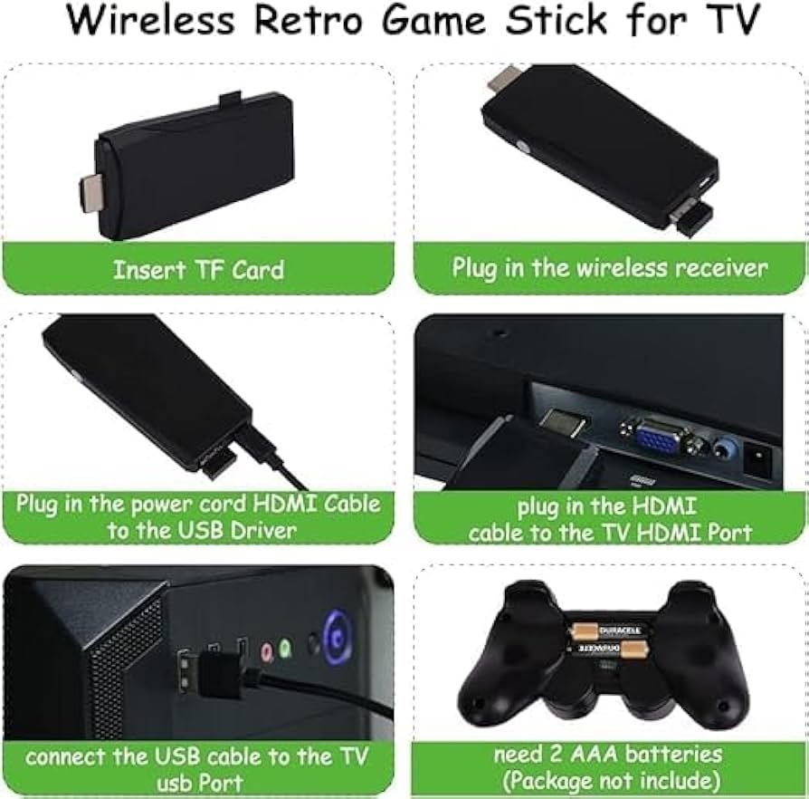 gamestick Lite with 2 wireless 2.4G Controllers 37000 Built In Classic Retro