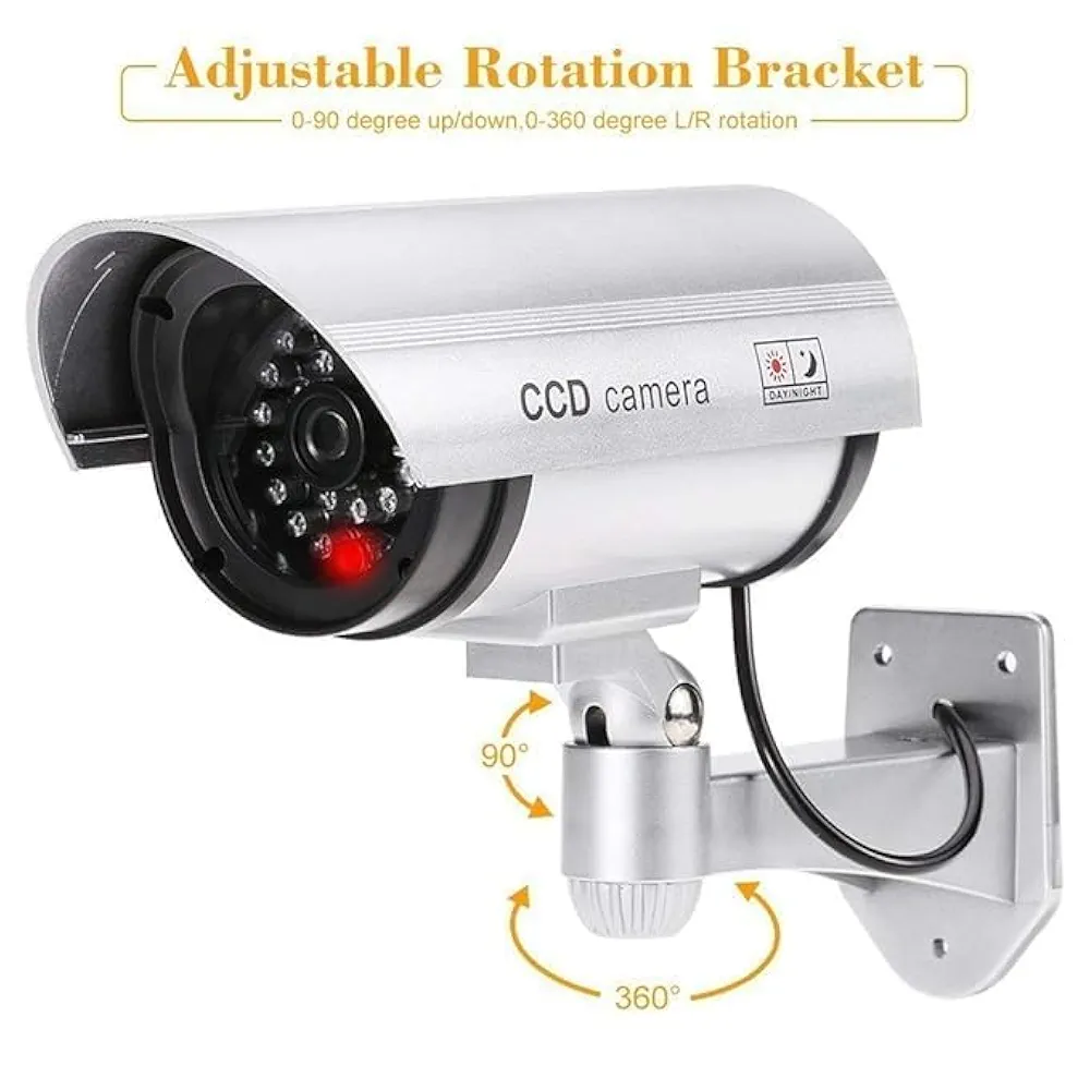 Bullet Dome Dummy CCTV Camera with Blinking LED – Set of 4, Indoor/Outdoor Security