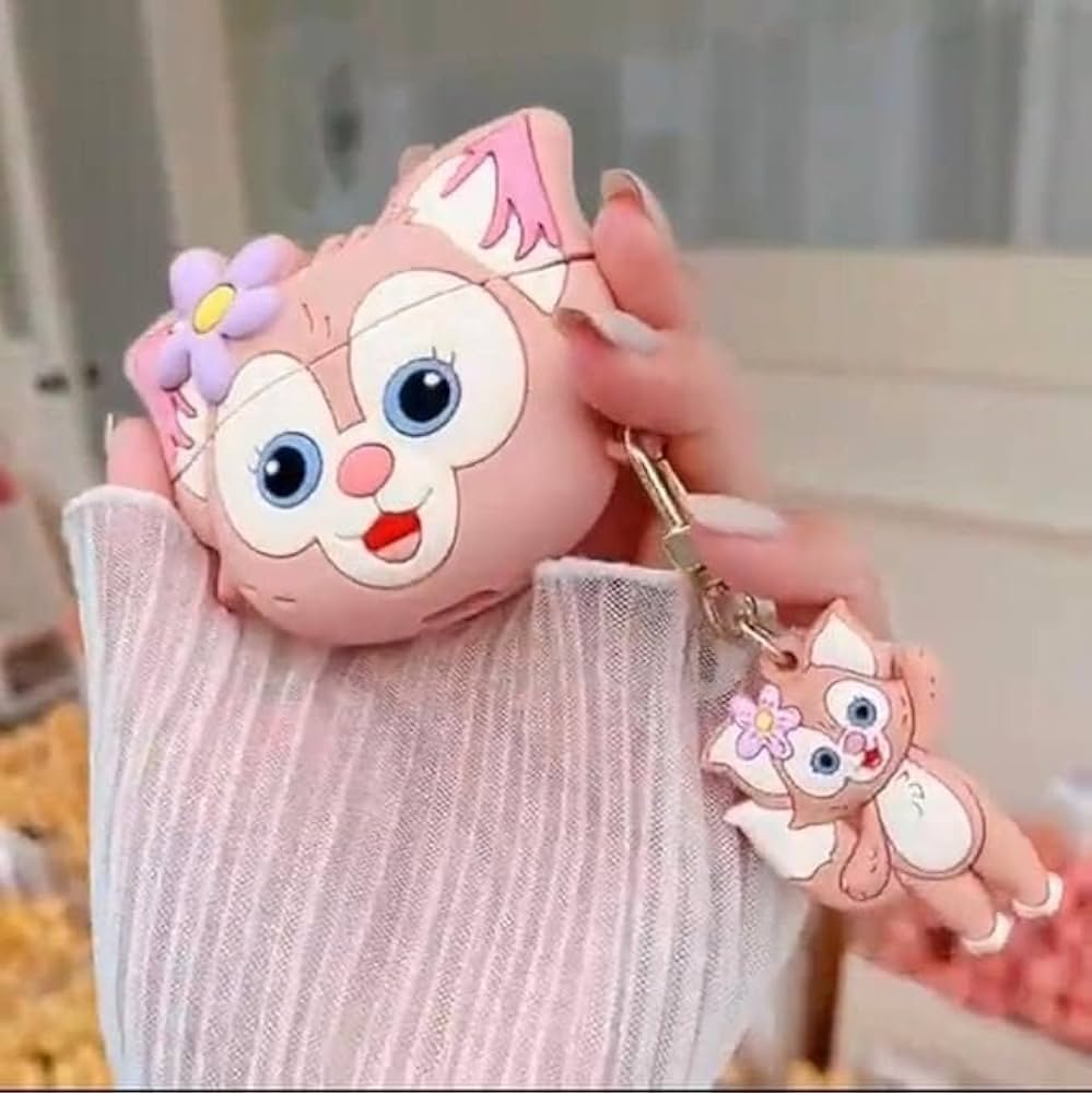 Cute Soft Silicone Pouch Case for AirPods Pro Gen-2 (2022) – 3D Cartoon Animal Character Cover with Keychain, Shockproof & Dustproof Protective Case (CAT CASE)