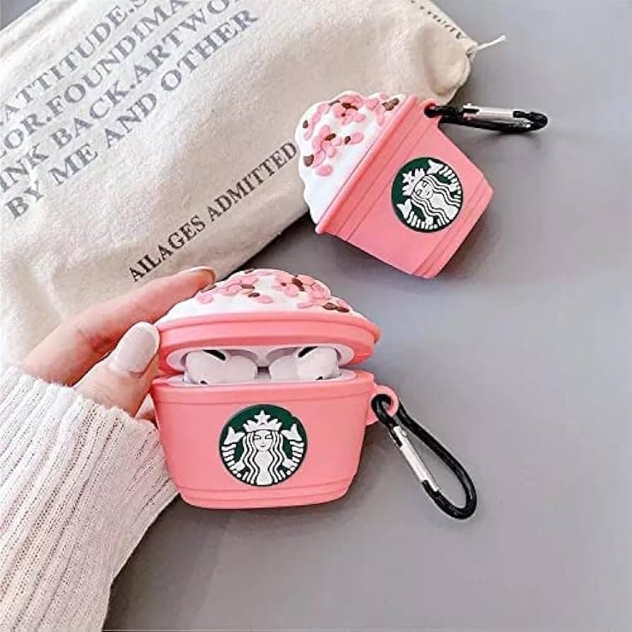 AirPods Pro (2019) Case Cover | Star Pink 3D Cartoon Character Soft Silicone Protective Pouch with Keychain | 360° Full Protection Case for AirPods Pro Charging Case