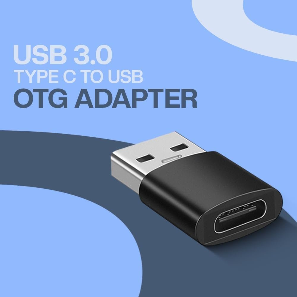 USB 3.0 Type-C to USB-A OTG Adapter | High-Speed 5Gbps Data Transfer | Plug & Play – Black