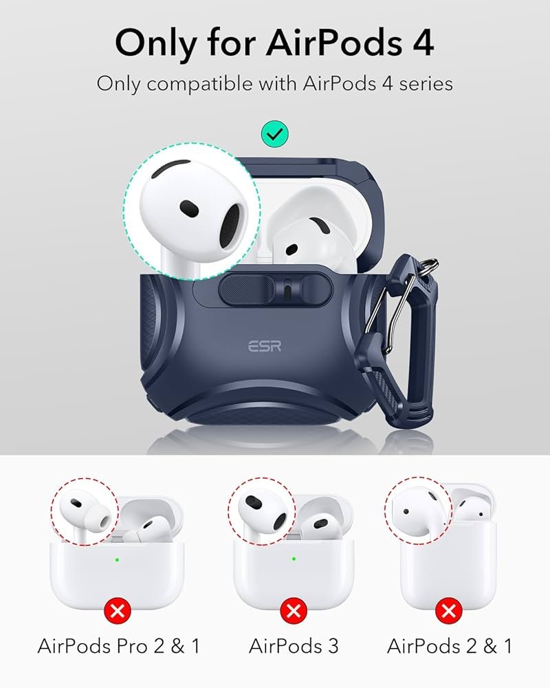 AirPods 4 Case (2024) Blue | MagSafe Compatible | Hybrid Drop Protection | Cyber Series TPU Protective Cover with Lock & Easy Open Design for AirPods 4th Gen (USB-C)
