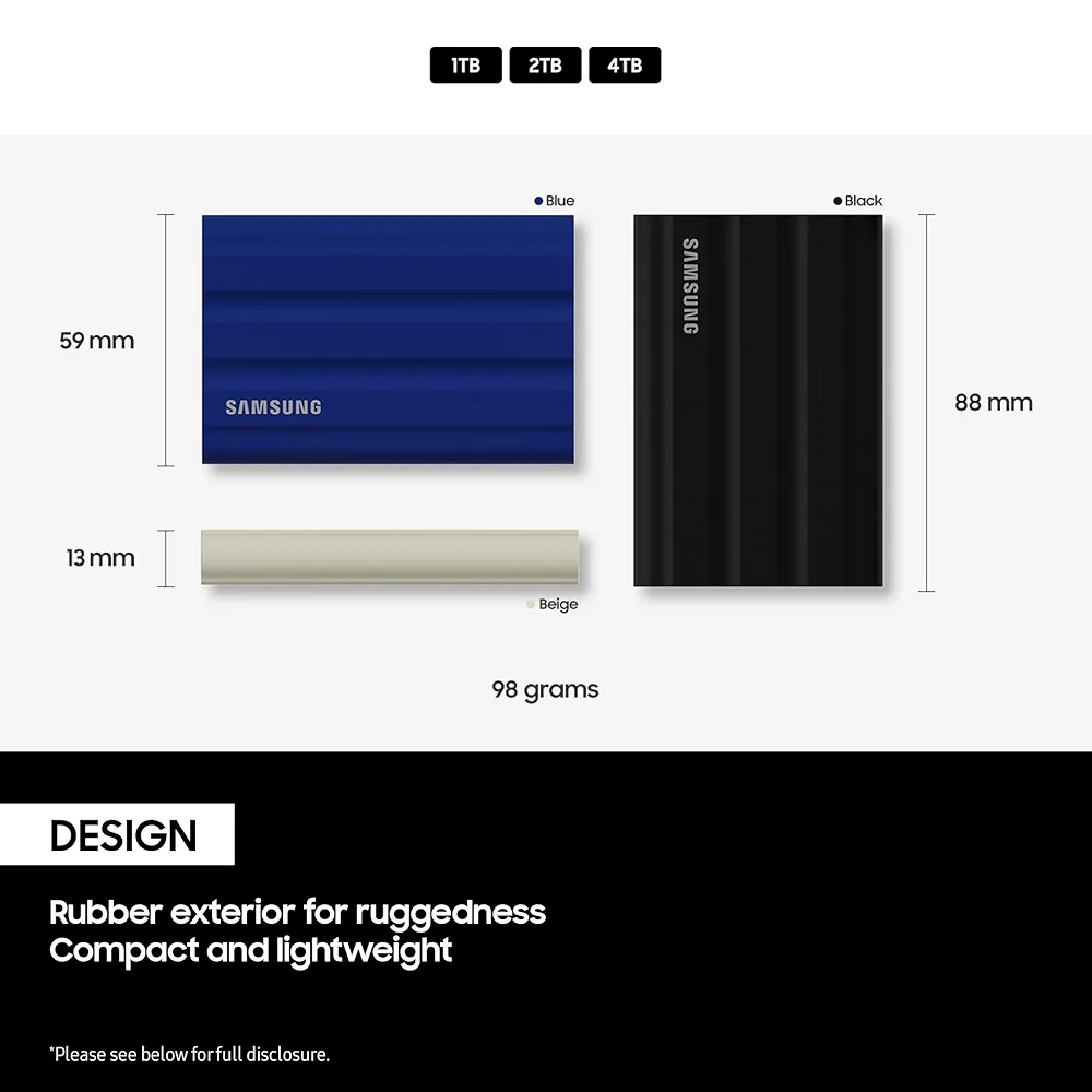 T7 Shield 1TB Portable SSD – USB 3.2, Rugged & Durable