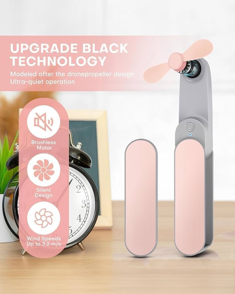 Mini Handheld Fan, Foldable Portable Personal fan for Women