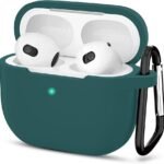 AirPods 4 Case (2024) Green | Soft Silicone TPU Cover with Keychain | Full Protective Cute Case for AirPods 4th Gen (USB-C)