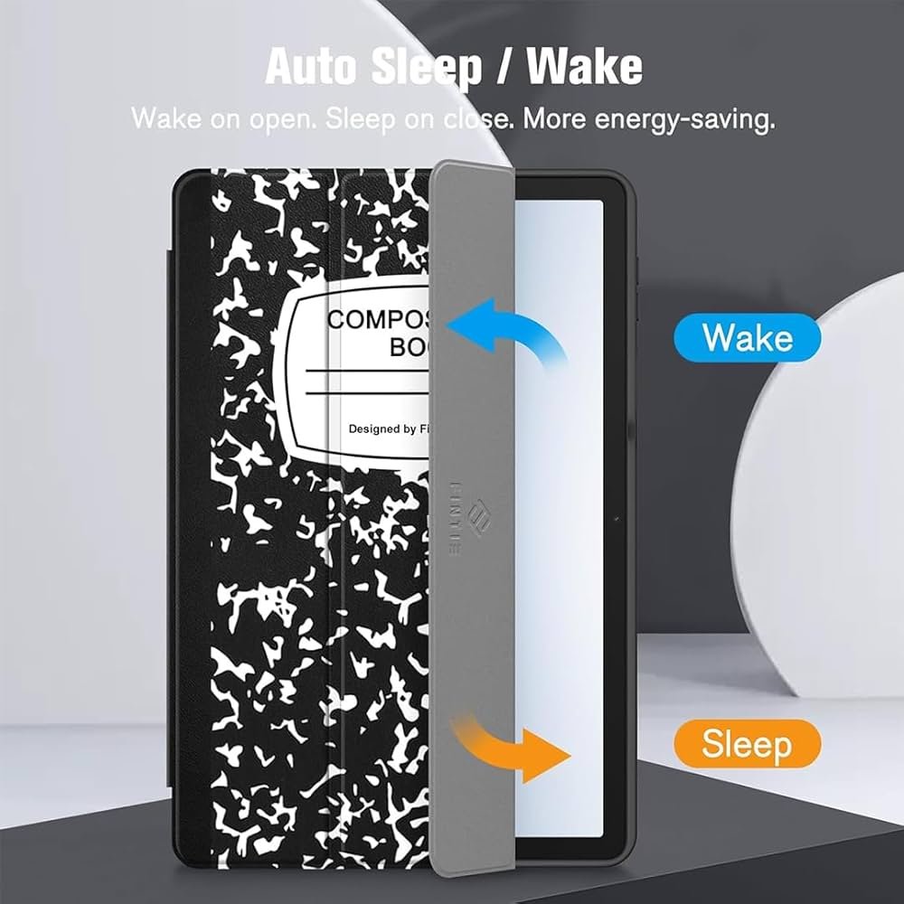 Smart Cover with Transparent Back for iPad 10.2 Inch (2021/2020/2019) – Composition Book Design