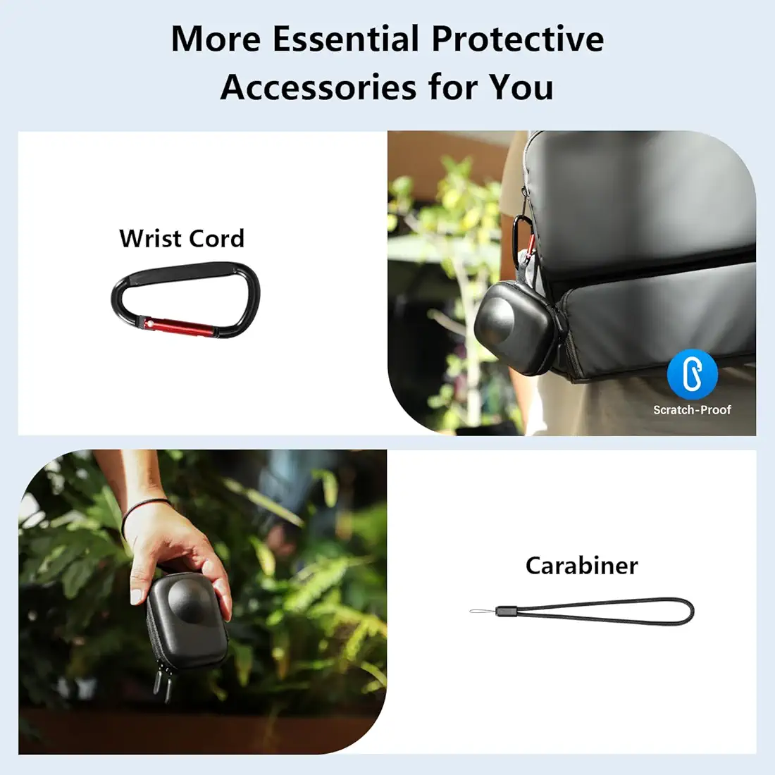 DJI OSMO 360 Accessories Carrying Case – PU Leather Waterproof Hard Shell Organizer Pouch with Zipper & Carabiner – Portable Compact Storage Bag