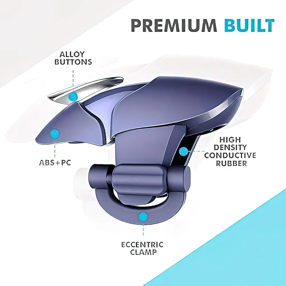 PUBG Mobile Gaming Trigger Fire & Aim Button with 3 Pair Sleeves | Sensitive Shooter Controller for PUBG, Free Fire, COD, BGMI – Universal Smartphone Compatible