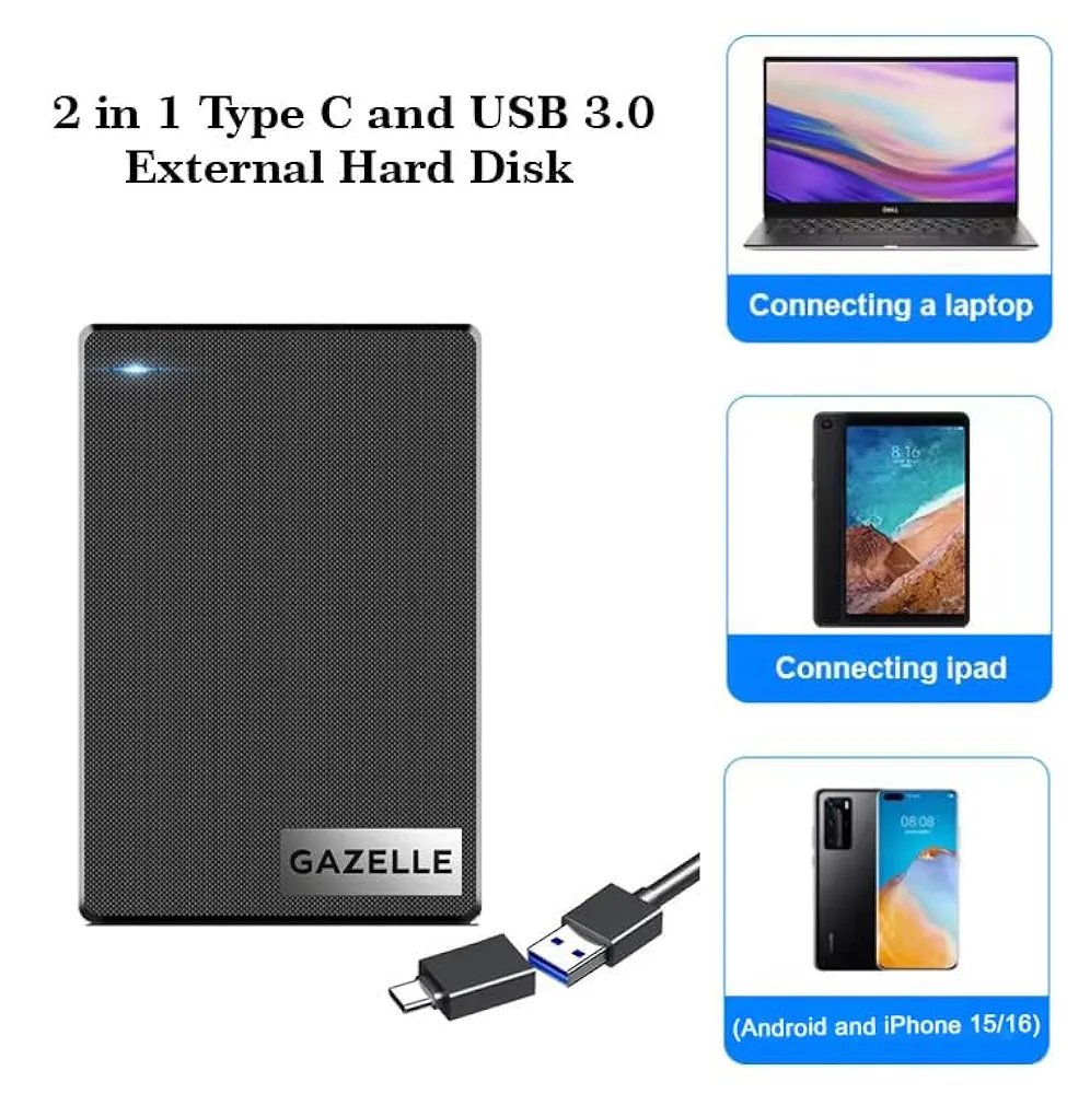 High-Speed 500GB Ultra-Slim Portable External Hard Drive