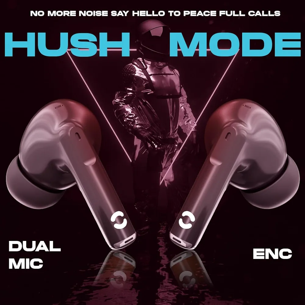 True Wireless Earbuds with 13mm Drivers, 40H Playtime & Rage Mode Bluetooth (Wine)