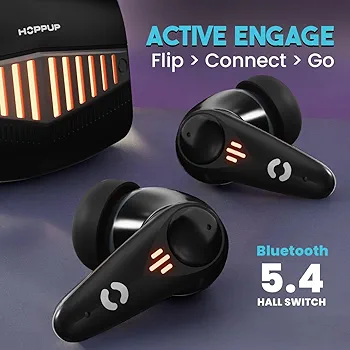 Gaming Earbuds XO7 with 35ms Low Latency, 13mm Bass Drivers, Quad Mic ENC, 70H Playtime & Bluetooth v5.4 (Black, True Wireless)