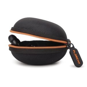 Earphone Carry Case & Multi-Use Travel Organizer with Anti-Scratch Mesh Pocket (Orange)