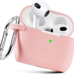 AirPods 4 Gen Case Cover with Keychain (Pink) | Cute Soft Silicone TPU Protective Case | Full Shockproof Skin Cover for AirPods 4th Generation (2024)