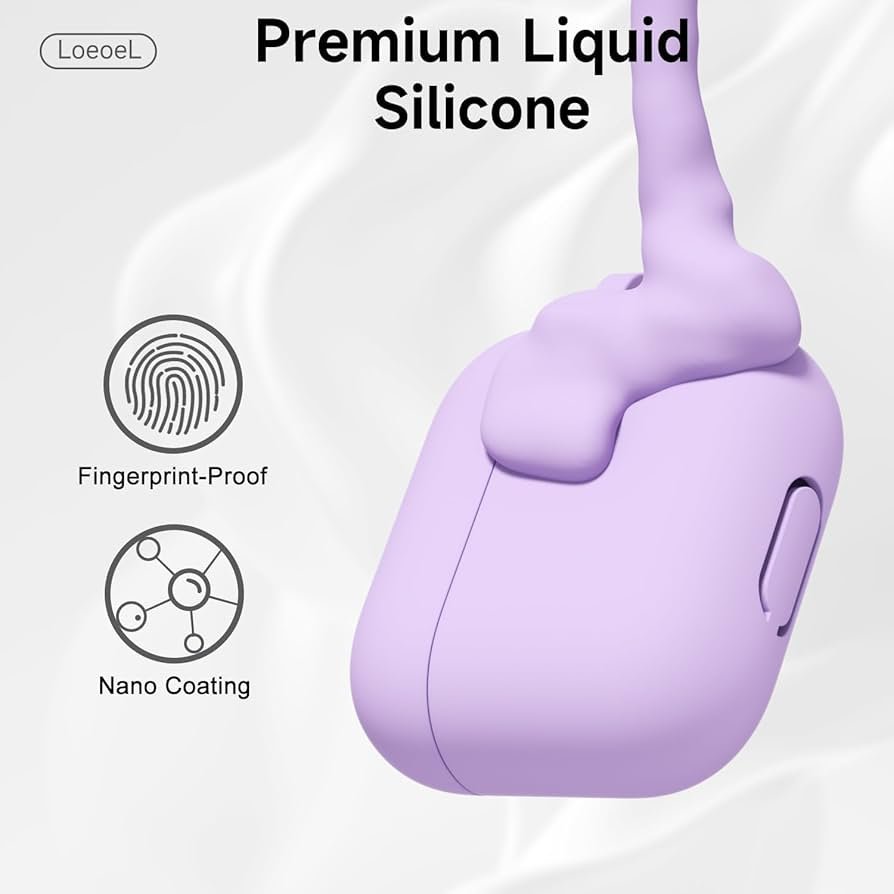 AirPods 4 Gen Case Cover with Keychain (Purple) | Cute Soft Silicone TPU Protective Case | Shockproof Full Body Cover Compatible with AirPods 4th Generation (2024)