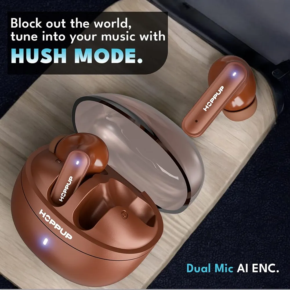 True Wireless Earbuds with 40H Playtime, AI ENC & Low Latency Bluetooth 5.4 (Windsor Tan)
