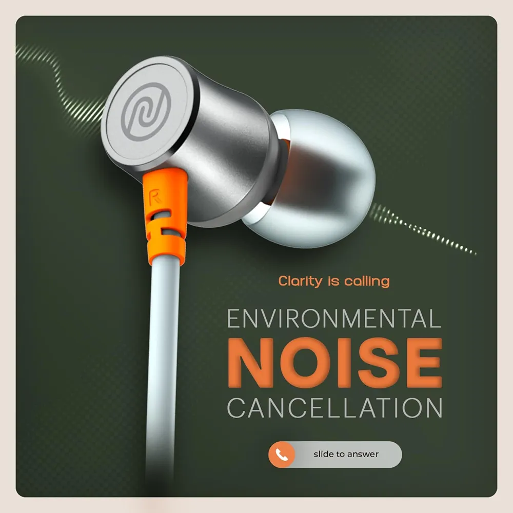 Bluetooth In-Ear Neckband Headphones | 50H Playtime | 3 EQ Modes | ENC for Clear Calling | Low Latency (≤50ms) | 10mm Driver | BT v5.3 | Ice Blue-Airwave