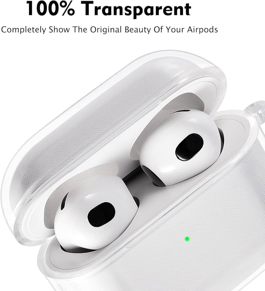 AirPods 4 Case (2024) Clear TPU Cover with Keychain | Soft Silicone Shockproof Protective Case for AirPods 4th Gen (USB-C) | Transparent Anti-Scratch Skin