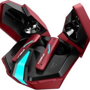 Gaming Earbuds XO6 with 35ms Low Latency, RGB LED Lights, 13mm Drivers, 50H Playtime & Bluetooth v5.3 (Red, True Wireless)