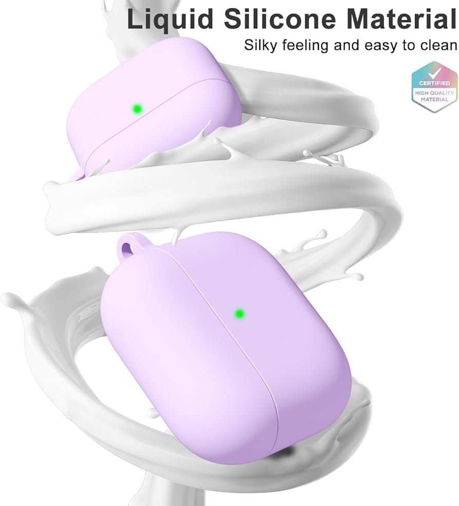 AirPods 4 Gen Case Cover with Keychain (Purple) | Cute Soft Silicone TPU Protective Case | Shockproof Full Body Cover Compatible with AirPods 4th Generation (2024)