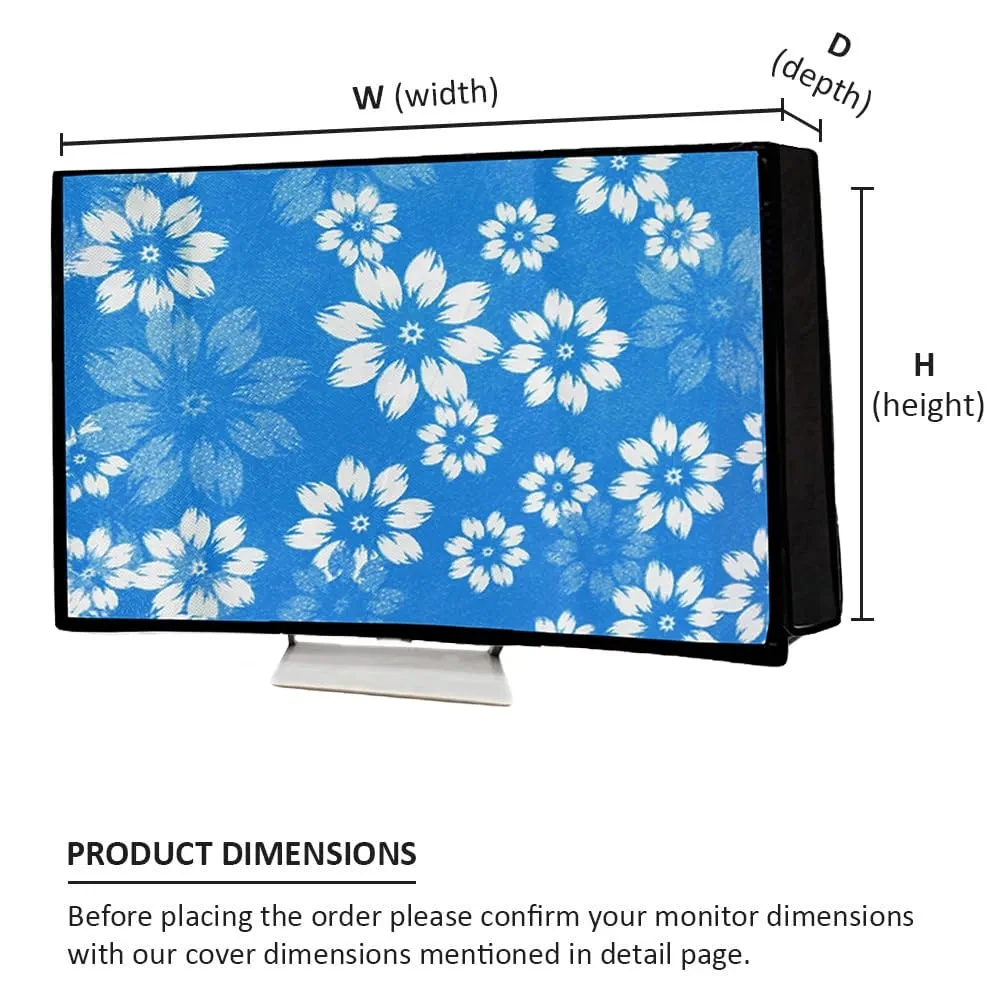 Blue Flowers PVC Desktop Cover Set – 3 in 1 Dust & Water Resistant PC Protector by GUTSAV SALES