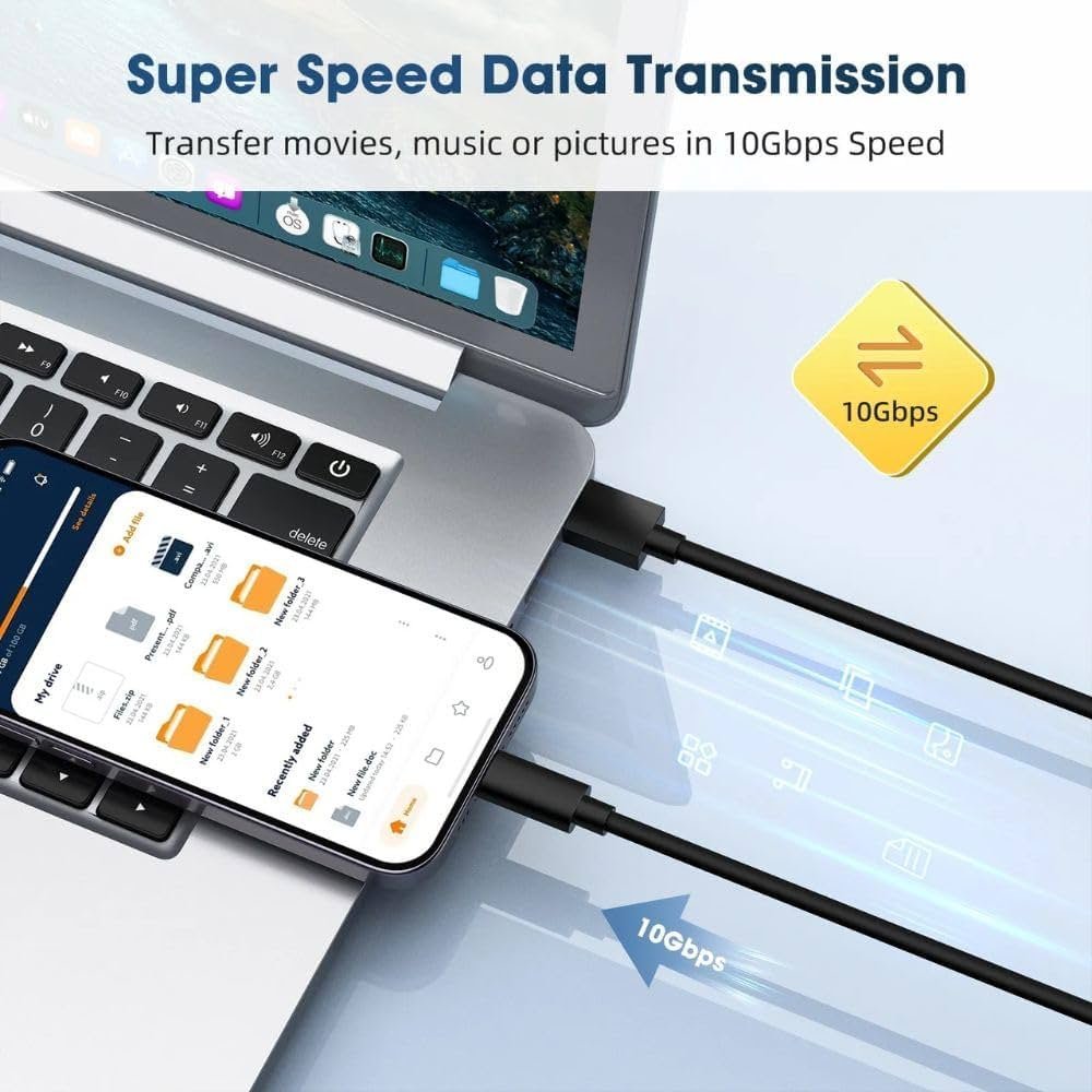 USB to Type C Cable Fast Charger Cable & Data Transfer 1M Length compatible with Type C Smartphones,Tablet, Apple iPhone 16-15, iPad