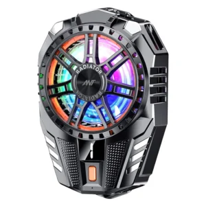 Phone Cooler for Gaming – Universal 3-Speed Cooling Fan with RGB LED Temperature Display, Ultra-Quiet, Compatible with iPhone & Android (Black)